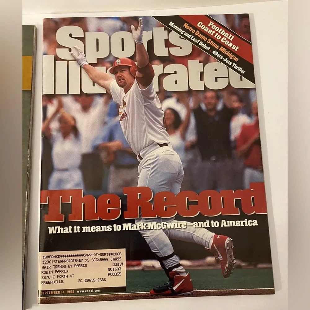 Mark McGwire Sports Magazine Cover Lot Of 3 Sports Illustrated Home Run Record